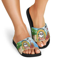 Hawaii Golf Christmas Slide Sandals Mele Kalikimaka Funny Golfer Santa LT01 - Polynesian Pride