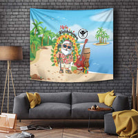 Hawaii Golf Christmas Tapestry Mele Kalikimaka Funny Golfer Santa LT01 Blue - Polynesian Pride