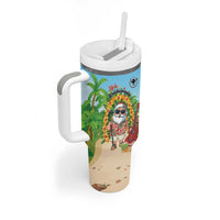 Personalized Hawaii Golf Christmas Tumbler With Handle Mele Kalikimaka Funny Golfer Santa LT01 - Polynesian Pride