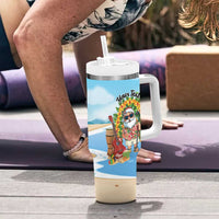 Personalized Hawaii Golf Christmas Tumbler With Handle Mele Kalikimaka Funny Golfer Santa LT01 - Polynesian Pride