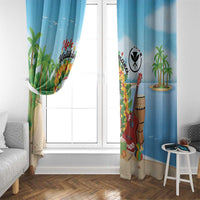 Hawaii Golf Christmas Window Curtain Mele Kalikimaka Funny Golfer Santa LT01 - Polynesian Pride