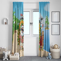 Hawaii Golf Christmas Window Curtain Mele Kalikimaka Funny Golfer Santa LT01 - Polynesian Pride