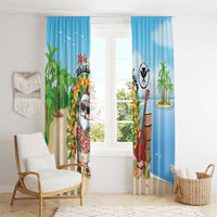 Hawaii Golf Christmas Window Curtain Mele Kalikimaka Funny Golfer Santa LT01 - Polynesian Pride