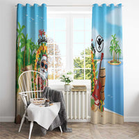 Hawaii Golf Christmas Window Curtain Mele Kalikimaka Funny Golfer Santa LT01 - Polynesian Pride