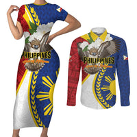Personalized Philippines Couples Matching Short Sleeve Bodycon Dress and Long Sleeve Button Shirt Filipino Araw ng Kalayaan