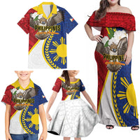 Personalized Philippines Family Matching Off Shoulder Maxi Dress and Hawaiian Shirt Filipino Araw ng Kalayaan