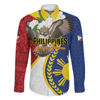 Personalized Philippines Family Matching Summer Maxi Dress and Hawaiian Shirt Filipino Araw ng Kalayaan LT01 Dad's Shirt - Long Sleeve Multicolor - Polynesian Pride