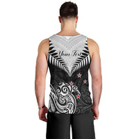 Personalised New Zealand Men Tank Top Aotearoa Maori Kiwi Black Fern LT01 - Polynesian Pride