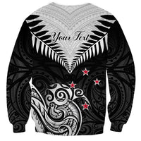 Personalised New Zealand Sweatshirt Aotearoa Maori Kiwi Black Fern LT01 - Polynesian Pride