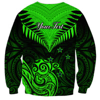 Personalised New Zealand Sweatshirt Aotearoa Maori Kiwi Green Fern LT01 - Polynesian Pride