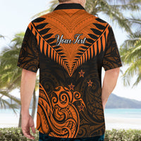 Personalised New Zealand Hawaiian Shirt Aotearoa Maori Kiwi Orange Fern LT01 - Polynesian Pride