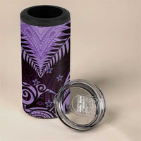 Aotearoa 4 in 1 Can Cooler Tumbler Maori Kiwi Purple Fern
