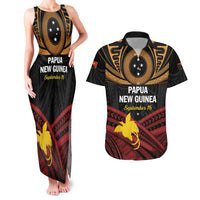 Papua New Guinea Bird of Paradise Couples Matching Tank Maxi Dress and Hawaiian Shirt 16 September 1975 Independence Day Anniversary