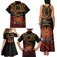 Papua New Guinea Bird of Paradise Family Matching Tank Maxi Dress and Hawaiian Shirt 16 September 1975 Independence Day Anniversary