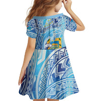 Tuvalu mo te Atua Family Matching Long Sleeve Bodycon Dress and Hawaiian Shirt Tuvalu Dolphin Polynesian Pattern