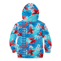 Hawaii Christmas Kid Hoodie Santa Claus Surfing Kakau Tropical Style LT01 - Polynesian Pride