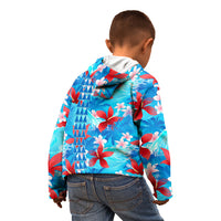 Hawaii Christmas Kid Hoodie Santa Claus Surfing Kakau Tropical Style LT01 - Polynesian Pride