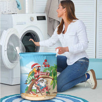 Hawaii Santa Parrot Christmas Laundry Basket Summer Vibe - Polynesian Pride