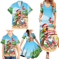 Personalized Hawaii Santa Parrot Christmas Family Matching Summer Maxi Dress and Hawaiian Shirt Summer Vibe - Polynesian Pride