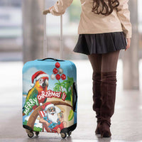 Hawaii Santa Parrot Christmas Luggage Cover Summer Vibe - Polynesian Pride