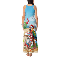 Personalized Hawaii Santa Parrot Christmas Tank Maxi Dress Summer Vibe LT01 - Polynesian Pride