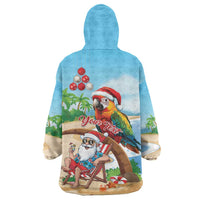 Personalized Hawaii Santa Parrot Christmas Wearable Blanket Hoodie Summer Vibe LT01 - Polynesian Pride