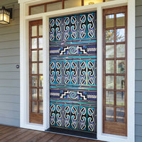 Maori Matariki Door Cover Blue Galaxy Aesthetic Koru Art