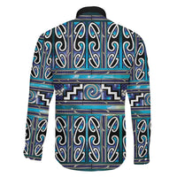 Maori Matariki Family Matching Off The Shoulder Long Sleeve Dress and Hawaiian Shirt Blue Galaxy Aesthetic Koru Art
