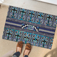 Maori Matariki Rubber Doormat Blue Galaxy Aesthetic Koru Art