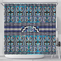 Maori Matariki Shower Curtain Blue Galaxy Aesthetic Koru Art