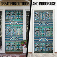 Maori Matariki Door Cover Green Galaxy Aesthetic Koru Art