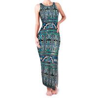 Maori Matariki Family Matching Tank Maxi Dress and Hawaiian Shirt Green Galaxy Aesthetic Koru Art