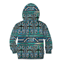 Maori Matariki Kid Hoodie Green Galaxy Aesthetic Koru Art LT01 - Polynesian Pride