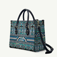 Maori Matariki Leather Bag Green Galaxy Aesthetic Koru Art