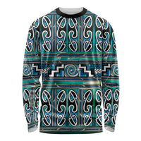 Maori Matariki Long Sleeve Shirt Green Galaxy Aesthetic Koru Art