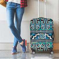 Maori Matariki Luggage Cover Green Galaxy Aesthetic Koru Art LT01 - Polynesian Pride