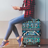 Maori Matariki Luggage Cover Green Galaxy Aesthetic Koru Art LT01 - Polynesian Pride