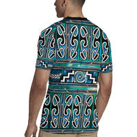Maori Matariki Rugby Jersey Green Galaxy Aesthetic Koru Art