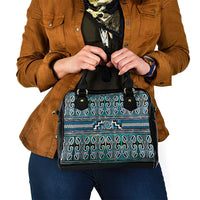 Maori Matariki Shoulder Handbag Green Galaxy Aesthetic Koru Art