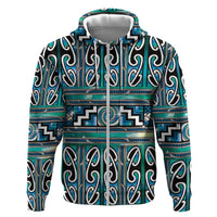 Maori Matariki Zip Hoodie Green Galaxy Aesthetic Koru Art LT01 Zip Hoodie Green - Polynesian Pride