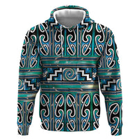 Maori Matariki Zip Hoodie Green Galaxy Aesthetic Koru Art LT01 Pullover Hoodie Green - Polynesian Pride