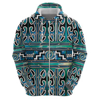 Maori Matariki Zip Hoodie Green Galaxy Aesthetic Koru Art LT01 - Polynesian Pride