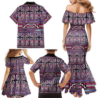 Maori Matariki Family Matching Mermaid Dress and Hawaiian Shirt Pink Galaxy Aesthetic Koru Art