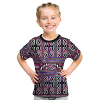 Maori Matariki Kid T Shirt Pink Galaxy Aesthetic Koru Art