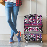 Maori Matariki Luggage Cover Pink Galaxy Aesthetic Koru Art LT01 - Polynesian Pride