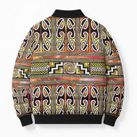 Maori Matariki Bomber Puffer Jacket Yellow Galaxy Aesthetic Koru Art