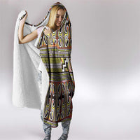 Maori Matariki Hooded Blanket Yellow Galaxy Aesthetic Koru Art