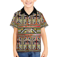 Maori Matariki Kid Hawaiian Shirt Yellow Galaxy Aesthetic Koru Art LT01 Kid Yellow - Polynesian Pride