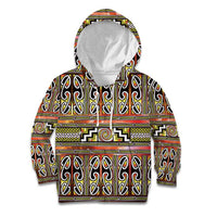 Maori Matariki Kid Hoodie Yellow Galaxy Aesthetic Koru Art LT01 Hoodie Yellow - Polynesian Pride