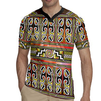 Maori Matariki Rugby Jersey Yellow Galaxy Aesthetic Koru Art